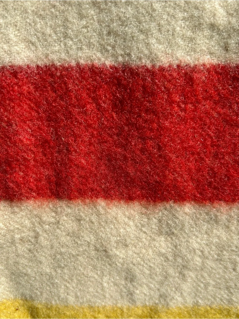 Vintage Blanket 100% Virgin Wool Golden Dawn JC Penney Striped Red Green Yellow